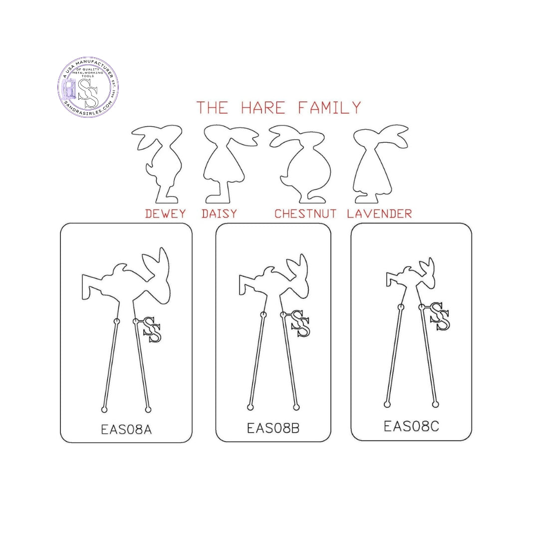 PANCAKE DIE EAS08 THE HARE FAMILY DEWEY